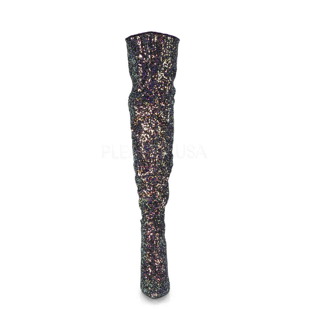 Pleaser - COURTLY-3015 Kniehohe Stiefeletten - Lila/Mehrfarben